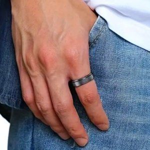 Men's Black Titanium Ring